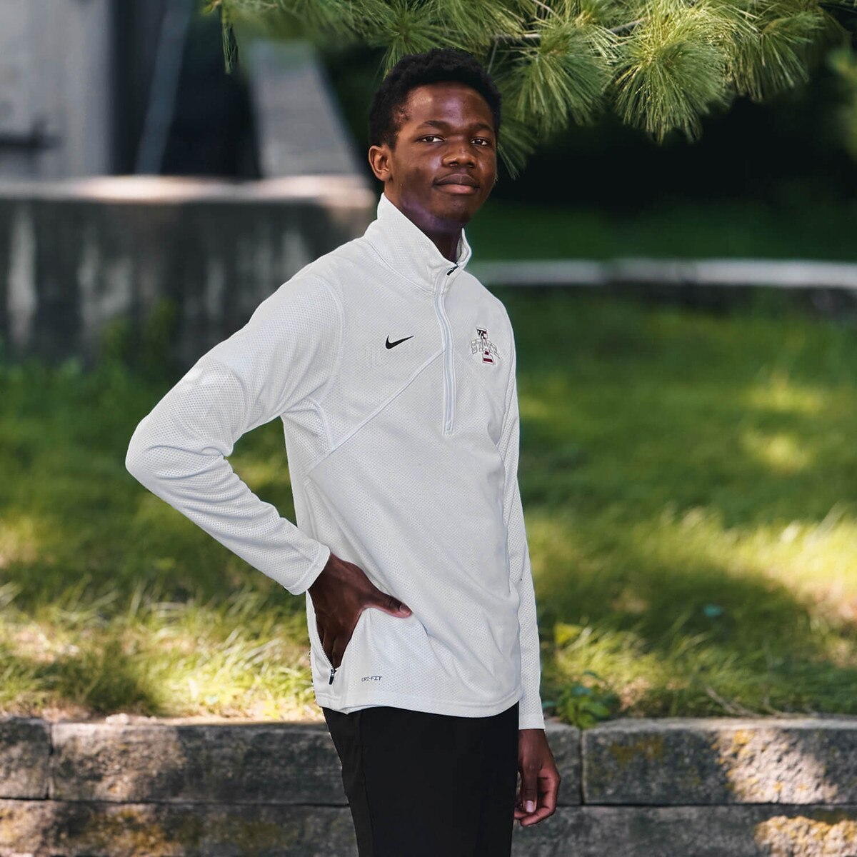 Nike Patriotic I-State White Quarter Zip hidden pocket